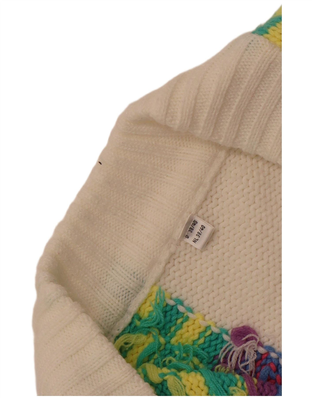 Vintage mujer Cardigan suéter EU 38/40 medio multicolor geométrico