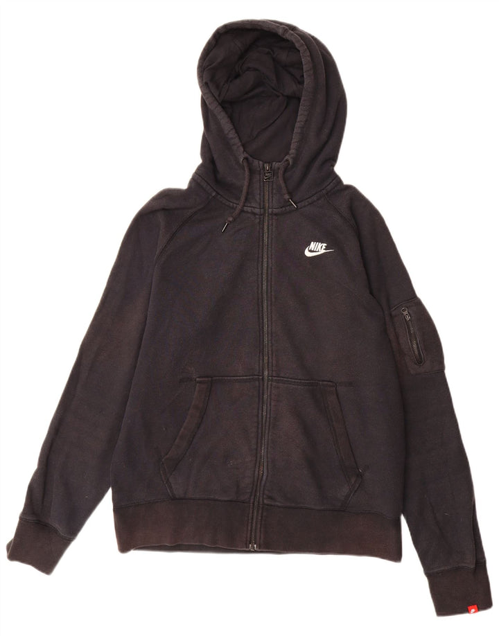 Nike - Sudadera con capucha y cremallera para hombre, tamaño mediano, algodón negro