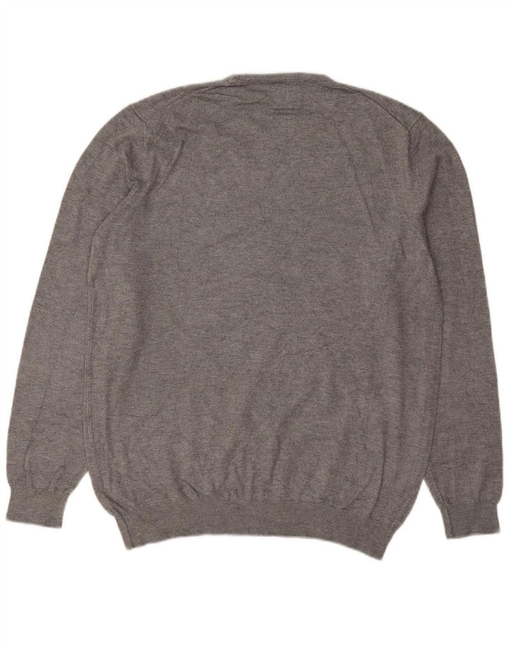 ZARA Mens Crew Neck Jumper Sweater Medium Grey Viscose
