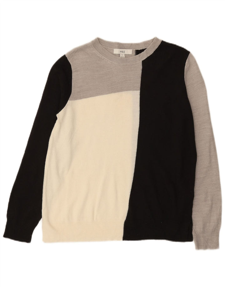 Marks & Spencer Jersey con Cuello Barco para Mujer UK 10 Small Grey