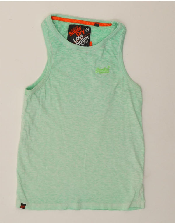 SUPERDRY Mens Vest Top Small Green Cotton