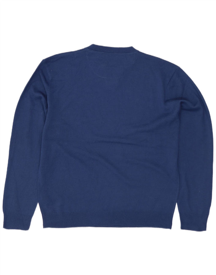 Pierre Cardin - Jersey para hombre con cuello y botones, acrílico azul grande