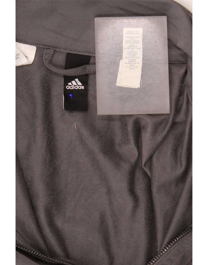 Adidas Hombre Chándal Top Chaqueta Grande Gris Poliéster