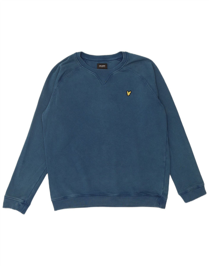 LYLE & SCOTT Boys Sweatshirt Jumper 15-16 Years Navy Blue Cotton