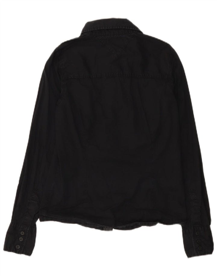 Tommy Hilfiger Camisa para mujer Reino Unido 12 Mediano Algodón negro