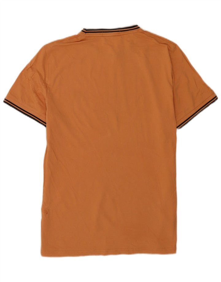 Camiseta Fred Perry Hombre Top Algodón Rayas Naranja Medio
