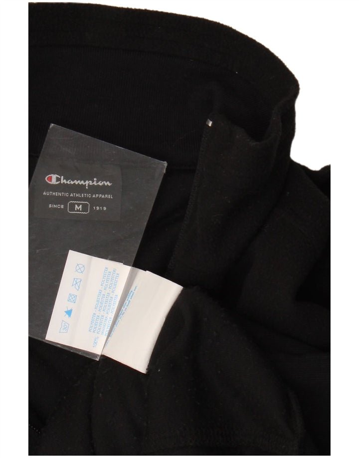 Champion Jersey de forro polar con cuello y cremallera para mujer UK 44 Mediano Poliéster negro