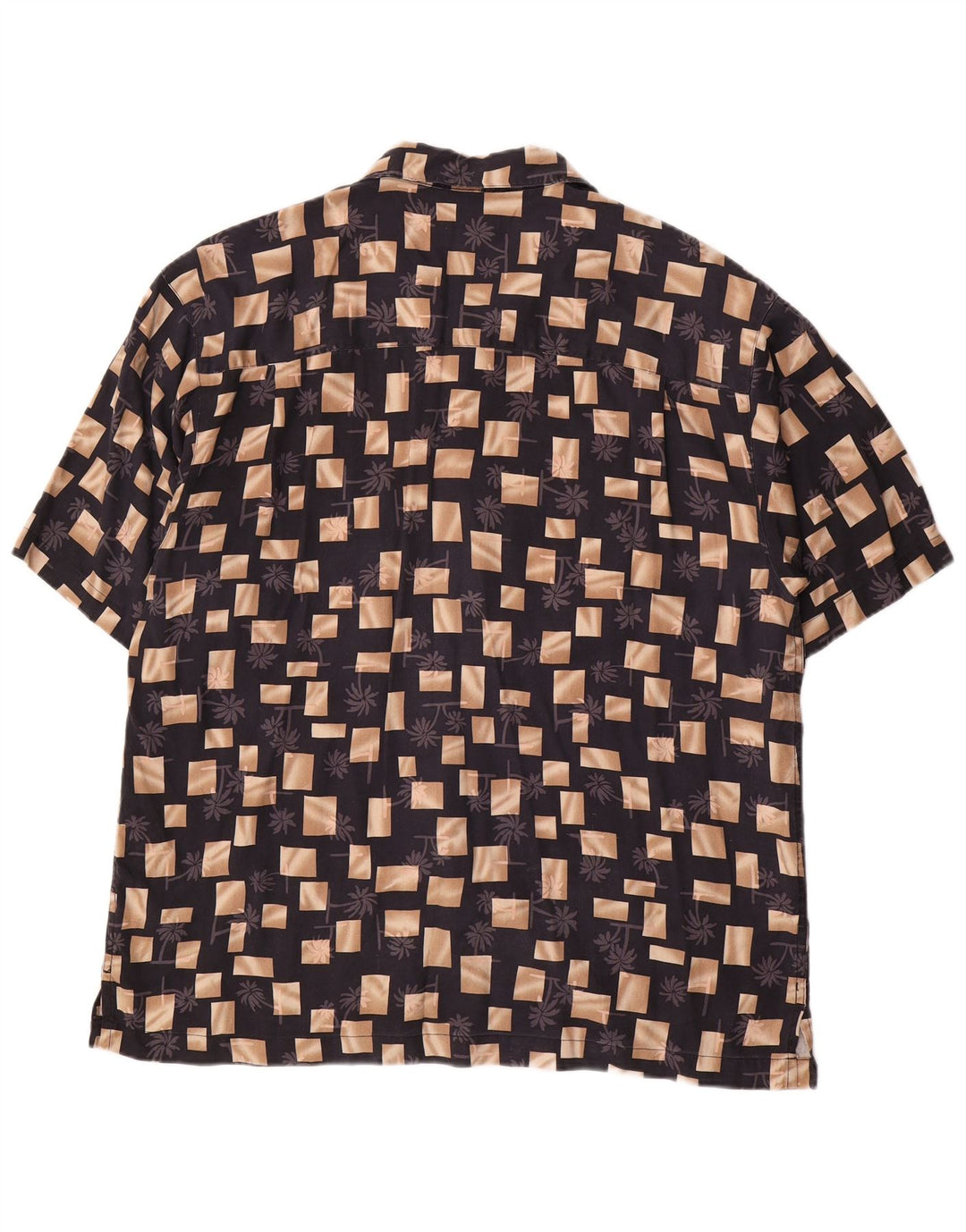 Joseph & Feiss Camisa De Manga Corta Para Hombre Seda Geométrica Negra Grande