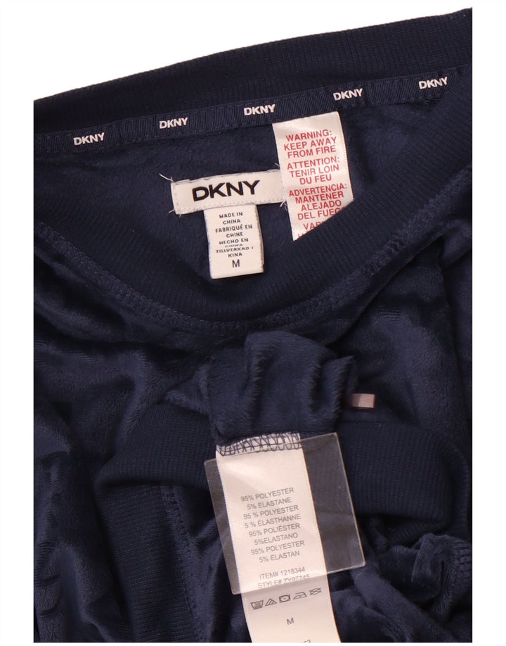 DKNY Jersey de forro polar gráfico para mujer UK 44 Mediano Azul marino Poliéster