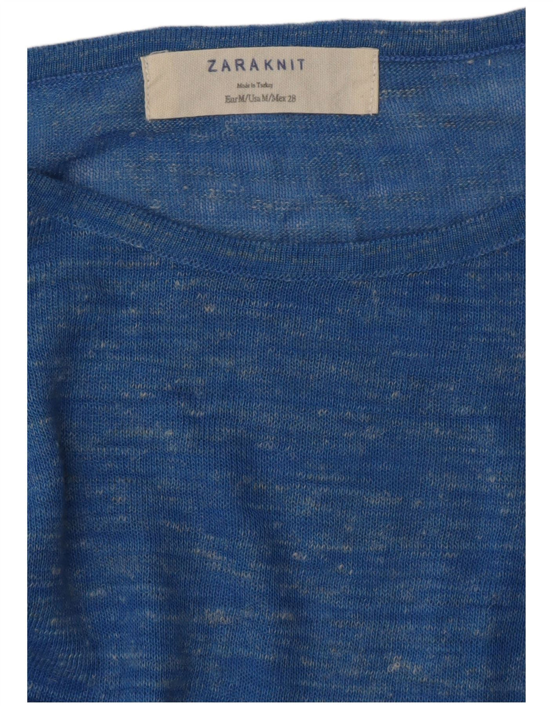 ZARA Jersey Suelto con Cuello Barco para Mujer UK 44 Azul Medio