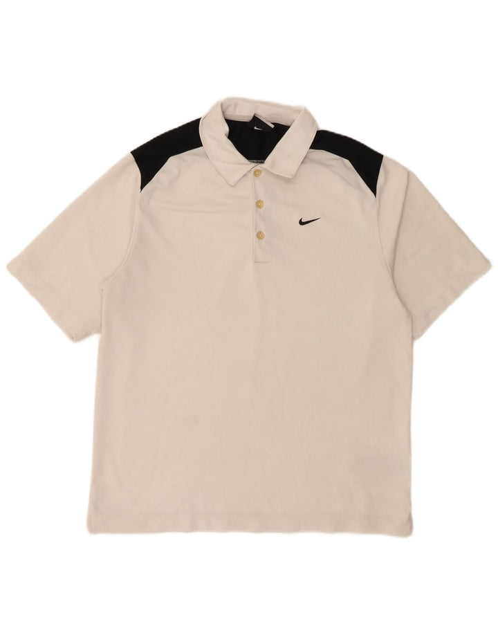 Nike Polo para hombre ES 38/41 Medio Blanco Colorblock Poliéster