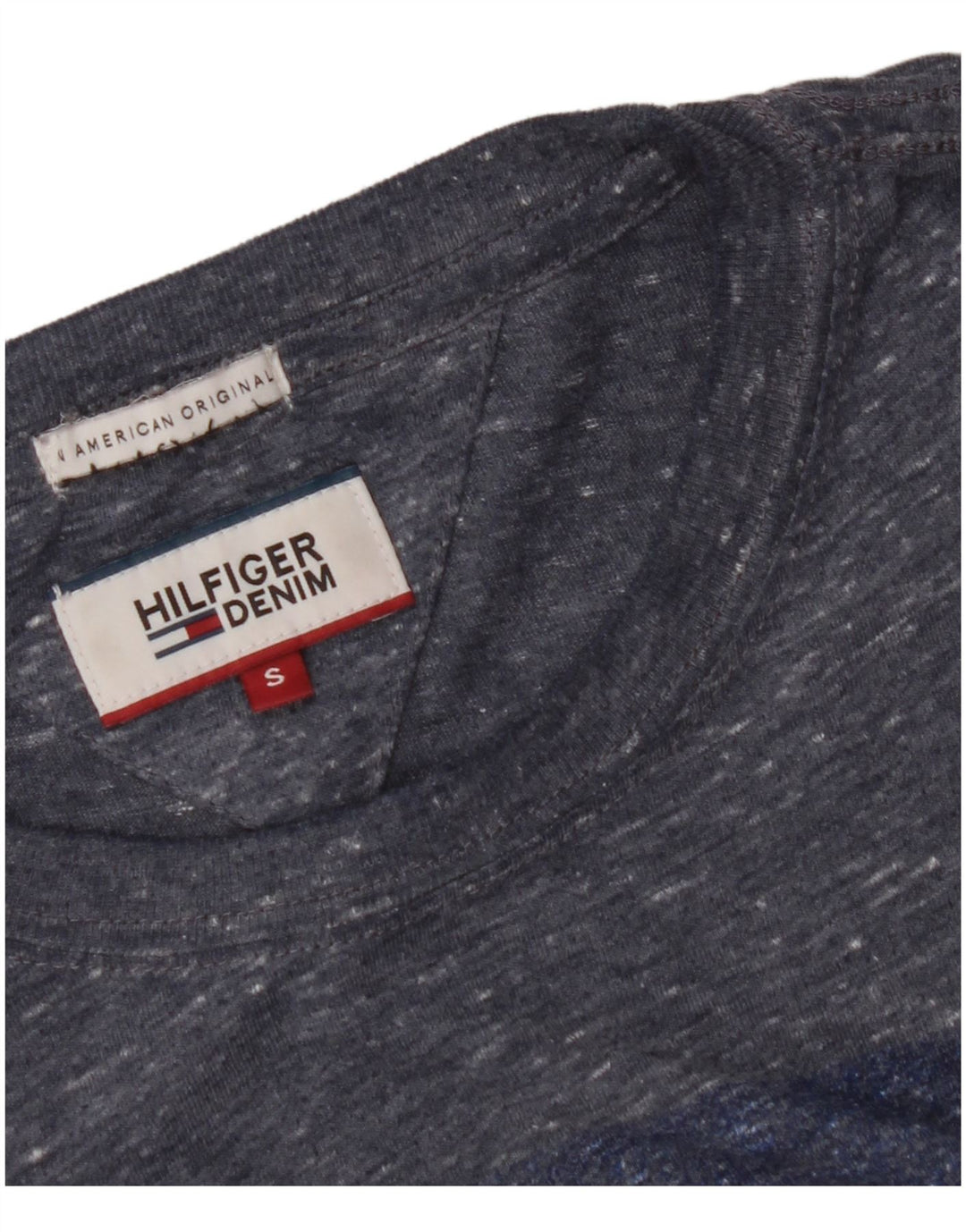 TOMMY HILFIGER Camiseta gráfica para hombre Top Small Blue Colourblock