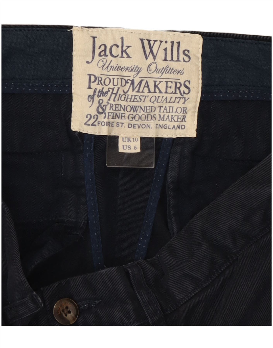 Jack Wills Pantalones cortos para mujer UK 10 Small W32 Azul marino