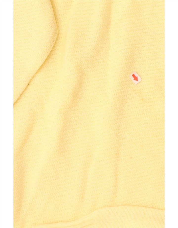 VINTAGE Mujer Crew Neck Jumper Suéter Reino Unido 14 Lana Amarilla Mediana