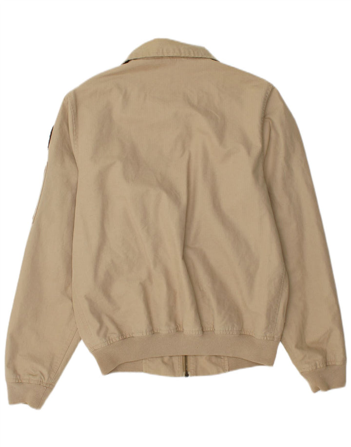 SCOTCH & SODA Chaqueta bomber estampada para hombre UK 36 Small Beige Cotton