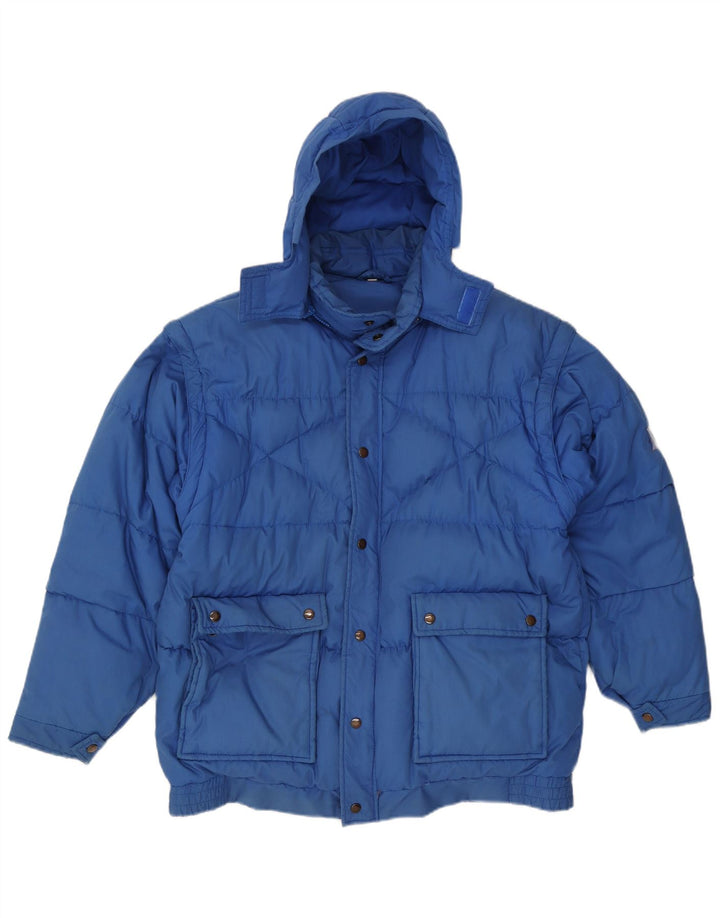 Creation Chaqueta acolchada con capucha para hombre IT 50 Large Poliéster azul