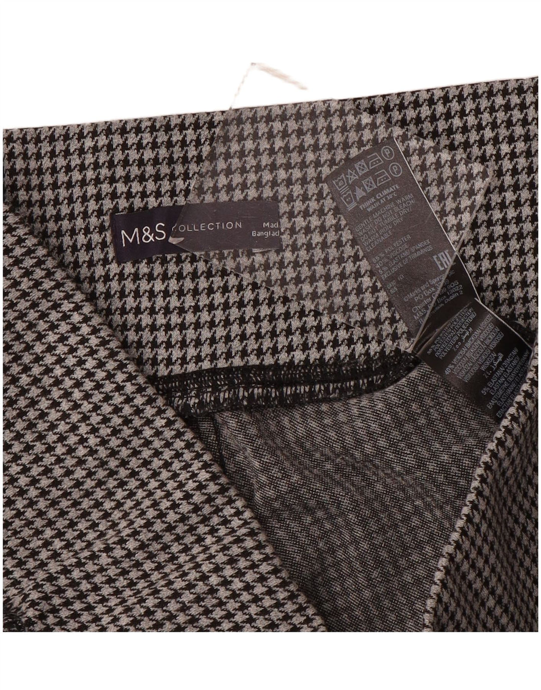 Marks & Spencer Leggings para mujer UK 44 Poliéster de pata de gallo gris grande