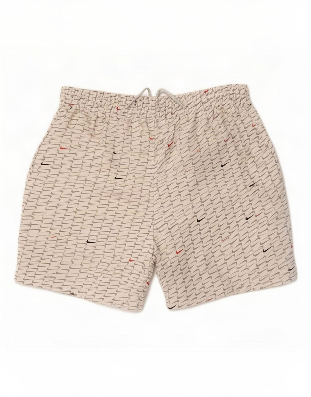 Nike Pantalones cortos deportivos con gráficos para hombre, poliéster blanco mediano