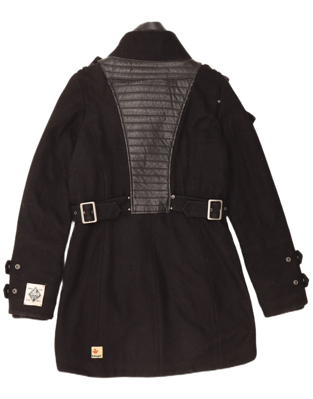 KHUJO Abrigo militar para hombre UK 38 Medium Black Nylon