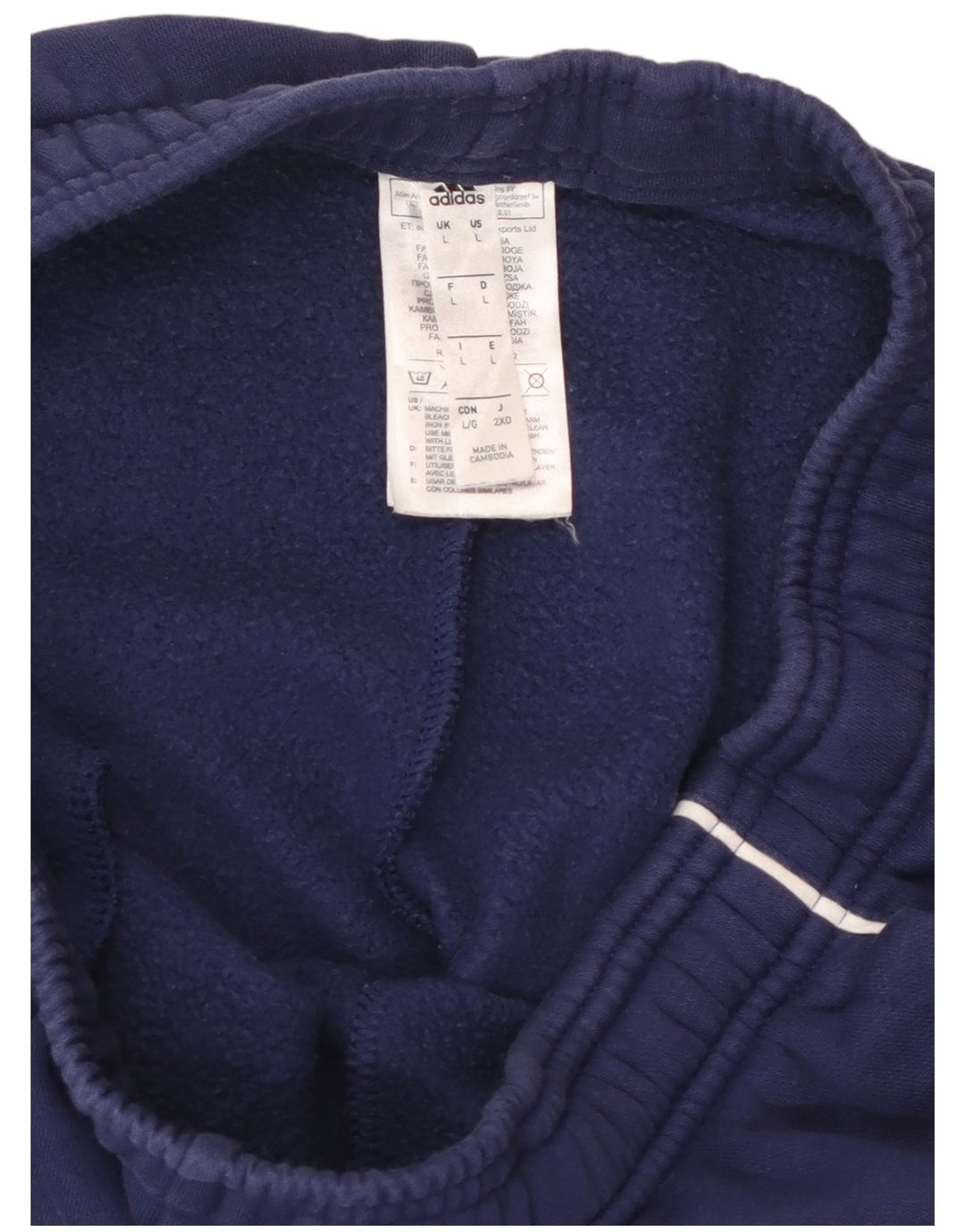 ADIDAS Hombre Chándal Pantalones Joggers Grande Azul Marino Algodón