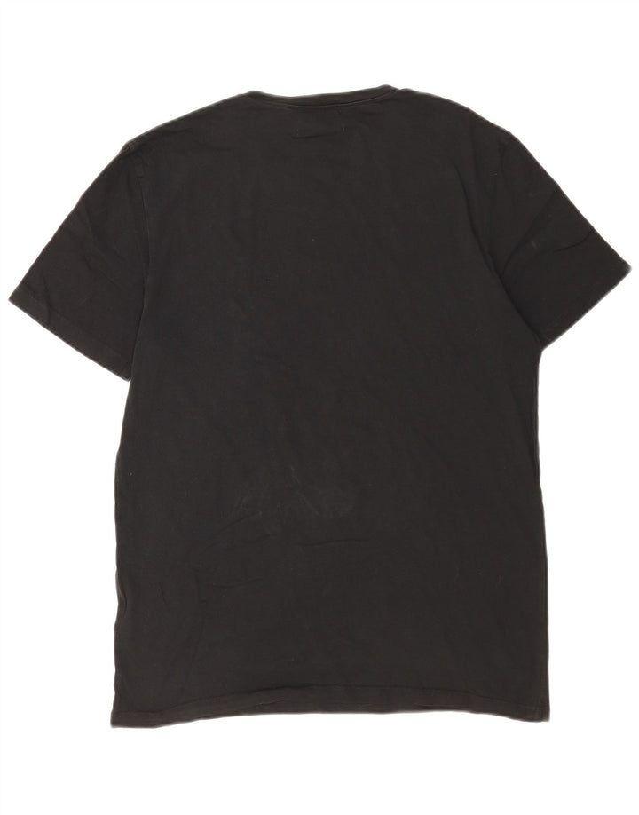 COS Camiseta de corte regular para hombre Top de algodón negro mediano