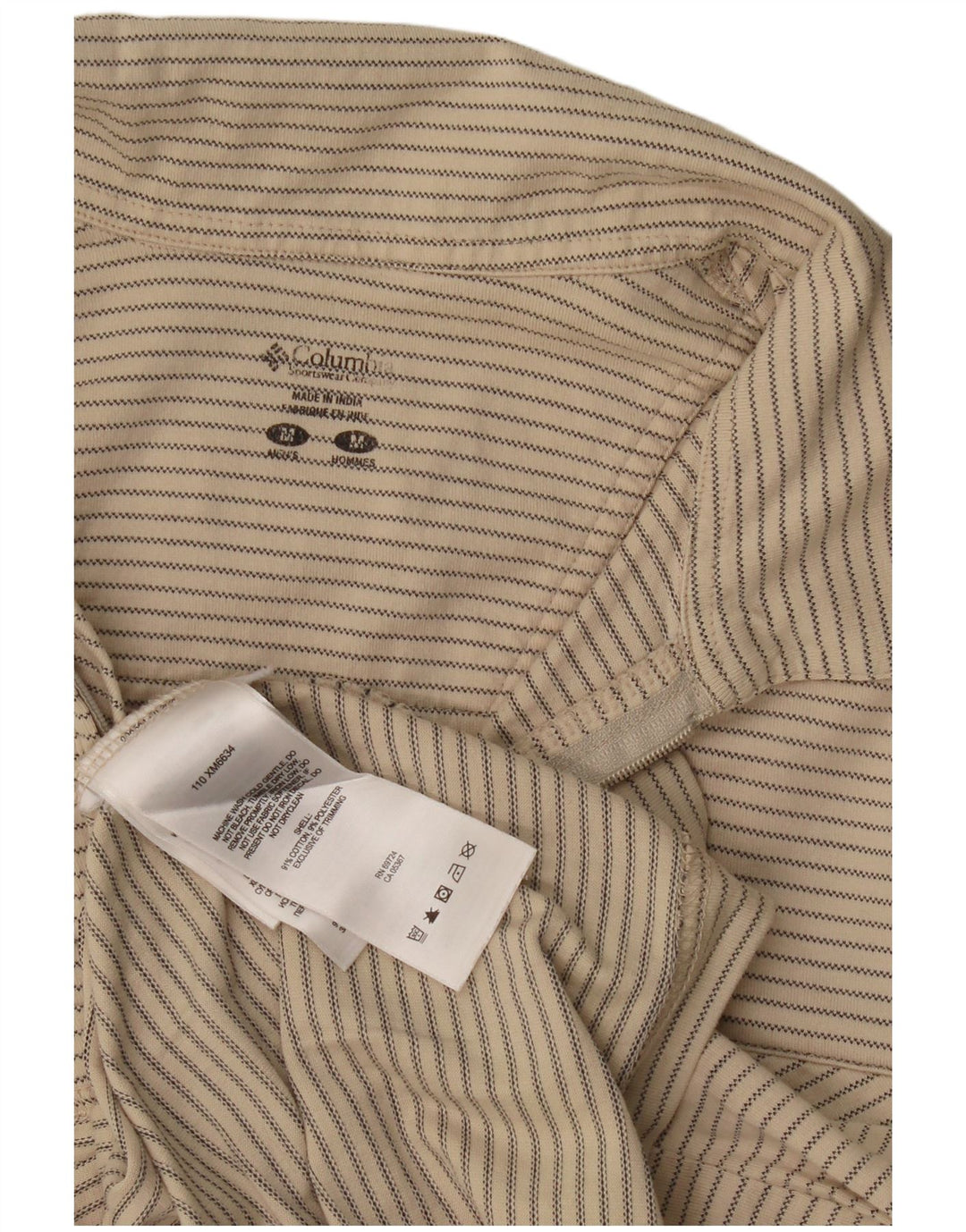 Columbia Polo Hombre Algodón A Rayas Beige Medio