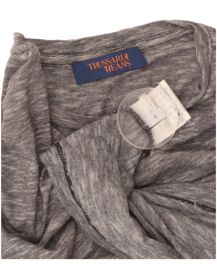 TRUSSARDI Camiseta de hombre pequeña de algodón moteado gris