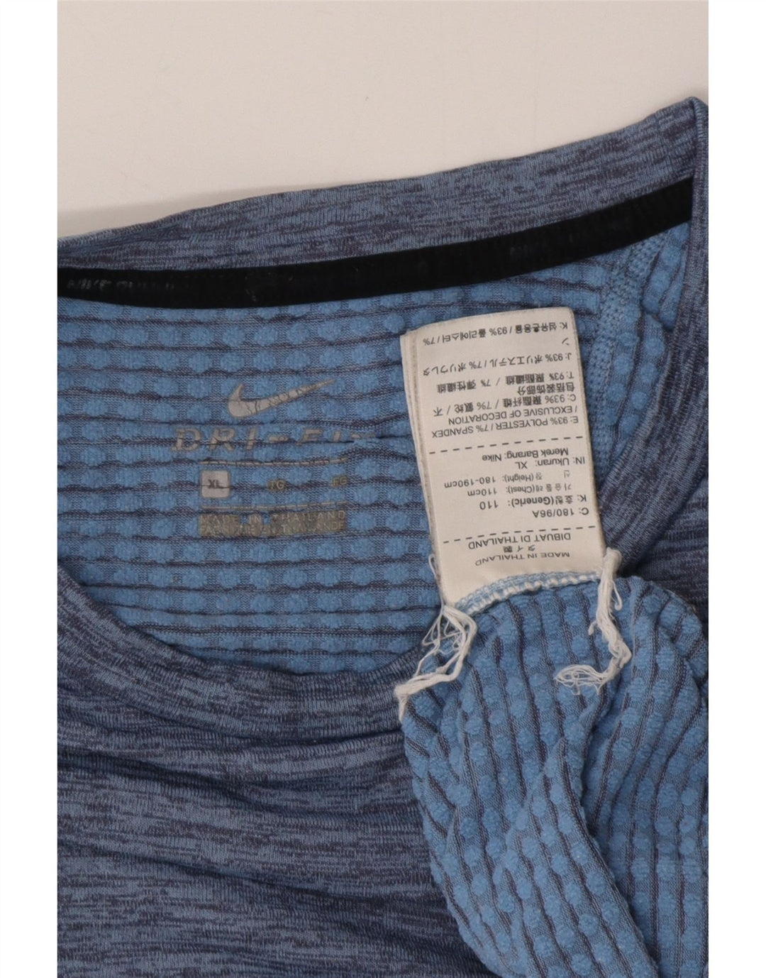 NIKE Camiseta Dri Fit para Hombre Top XL Poliéster Moteado Azul