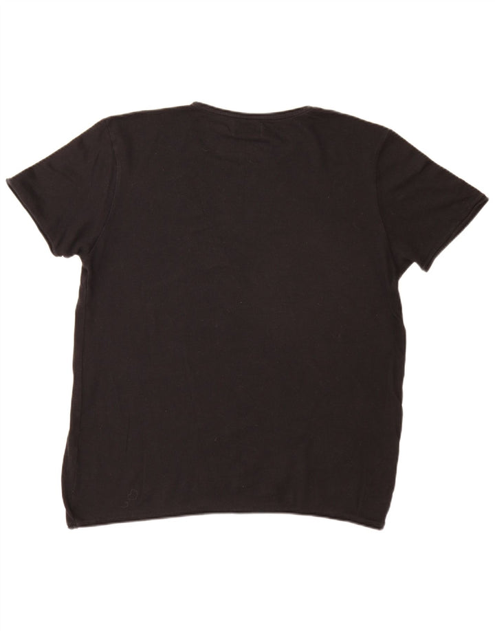 Zara Hombre Camiseta Top Grande Algodón Negro
