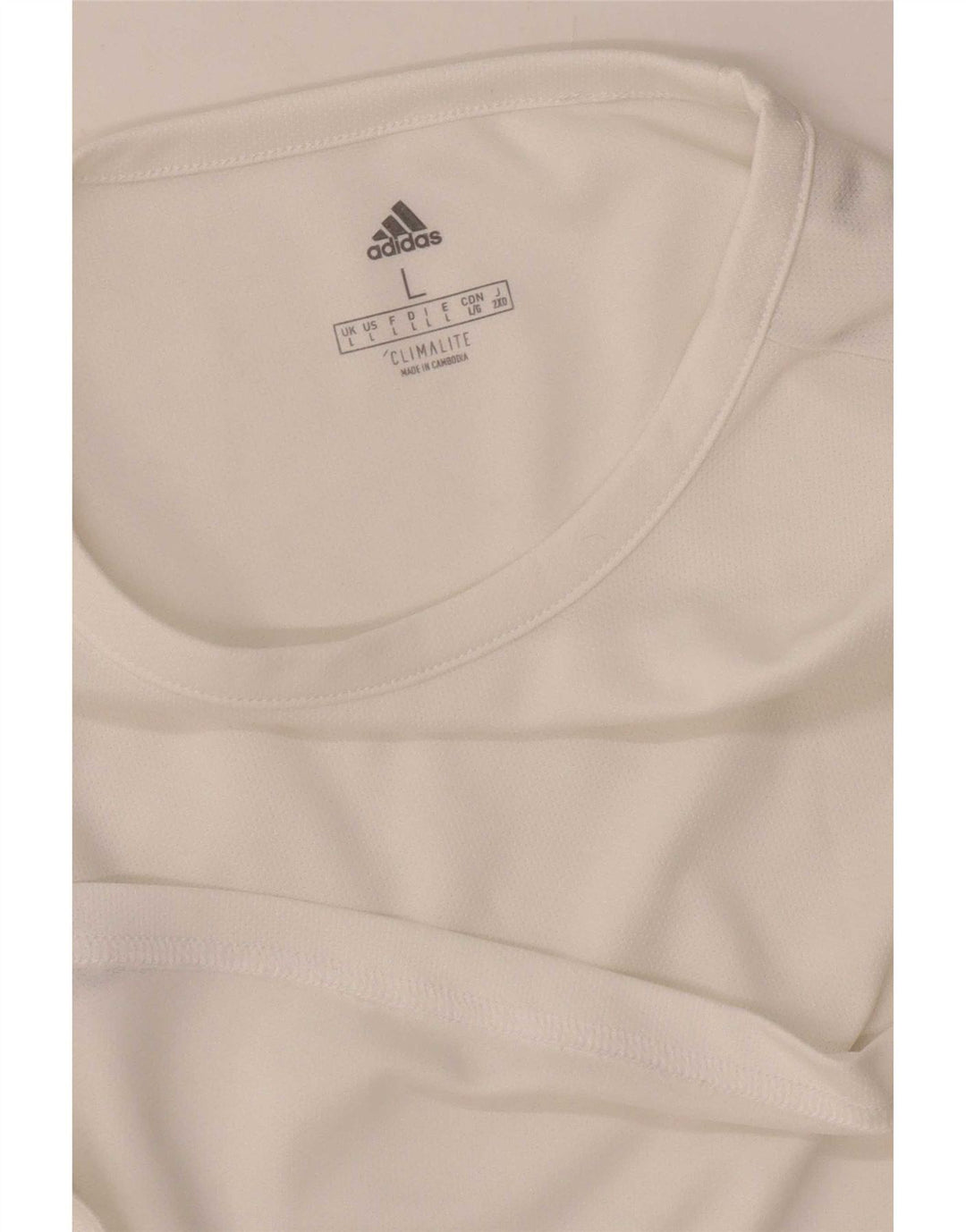 Adidas Mens Climalite Camiseta Top Grande Blanco Colorblock