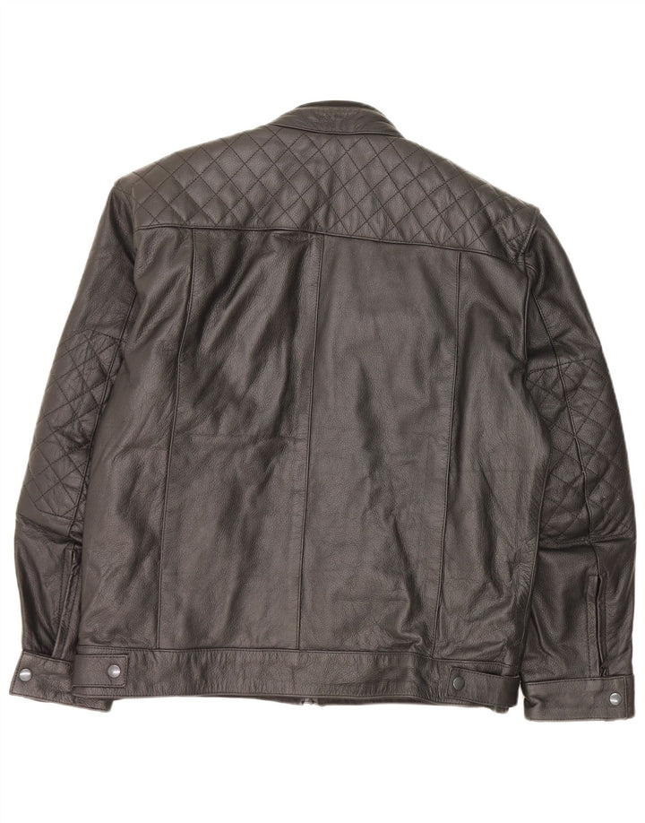 Texpeed Chaqueta de cuero para hombre Reino Unido 40 Grande Negro