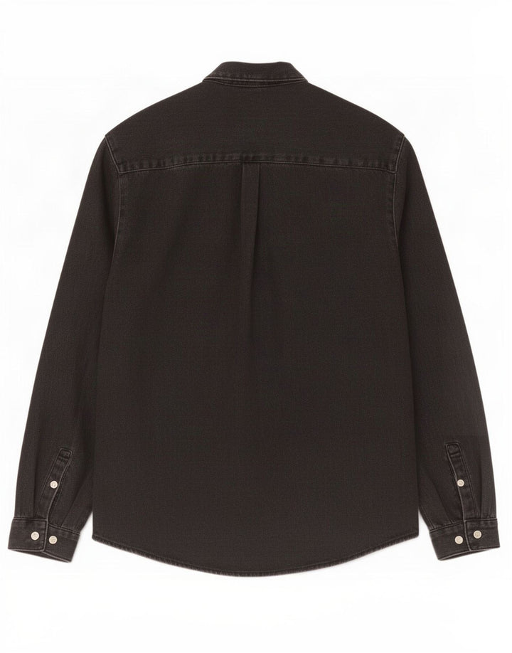 Zara Hombre Camisa Vaquera Small Algodón Negro