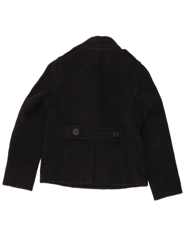 Ralph Lauren Chaquetón para Mujer UK 14 Lana Negra Mediana