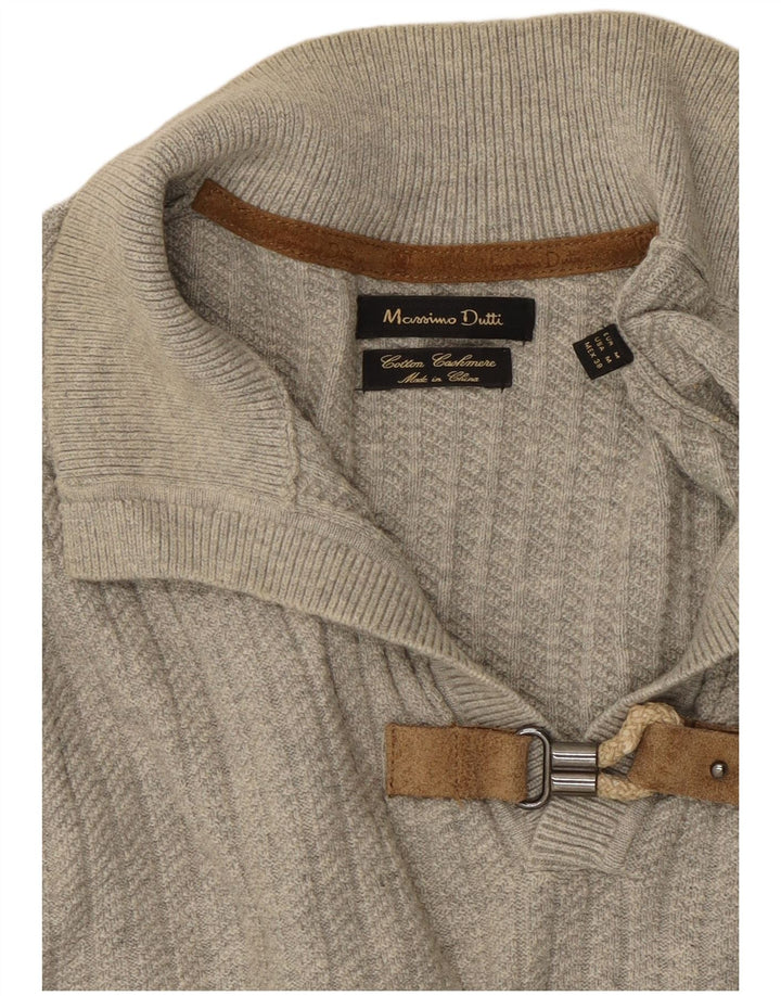 MASSIMO DUTTI Jersey De Cuello Polo Hombre Algodón Gris Medio
