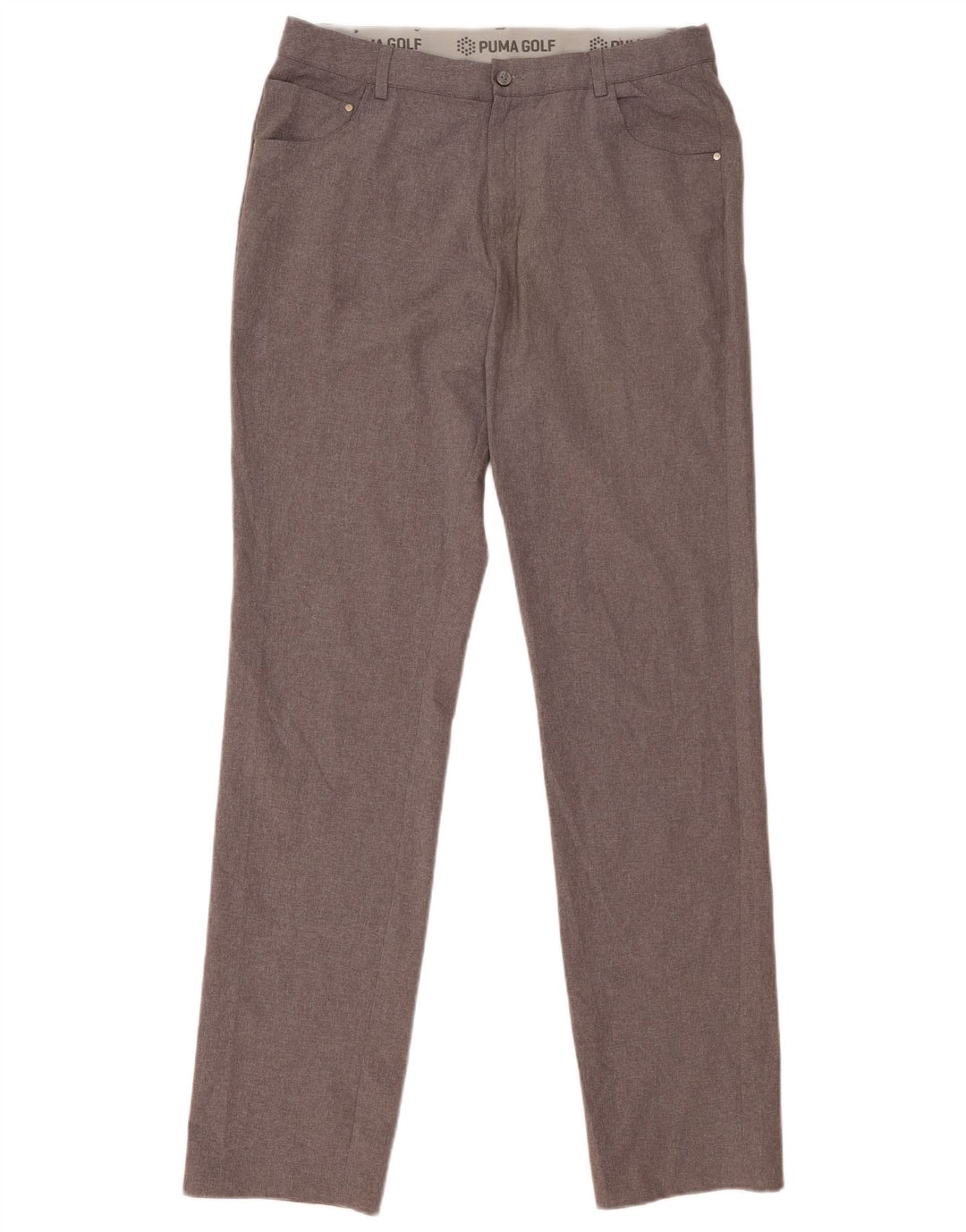 Puma Pantalones casuales ajustados para hombre W34 L36 Poliéster gris