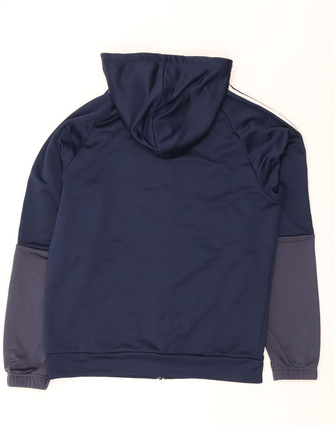 ADIDAS Sudadera con capucha y cremallera para hombre Reino Unido 44/46 Grande Azul marino Colorblock