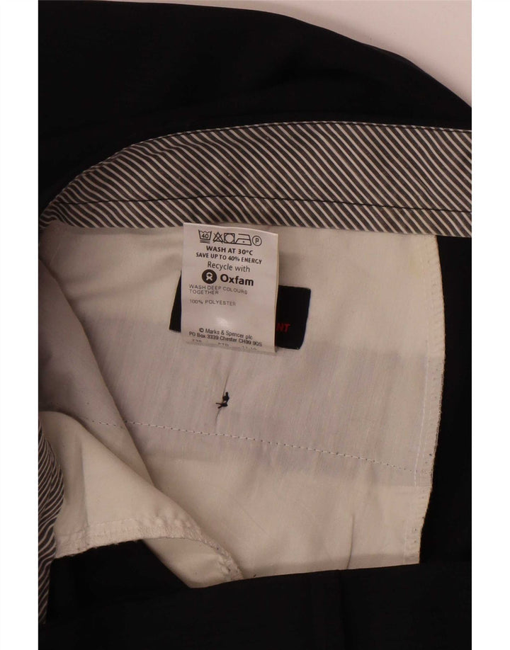 Marks & Spencer Pantalón de traje recto para hombre W38 L33 Poliéster azul marino
