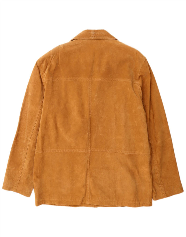 Henry Morell Chaqueta de ante para hombre IT 48 Cuero marrón medio