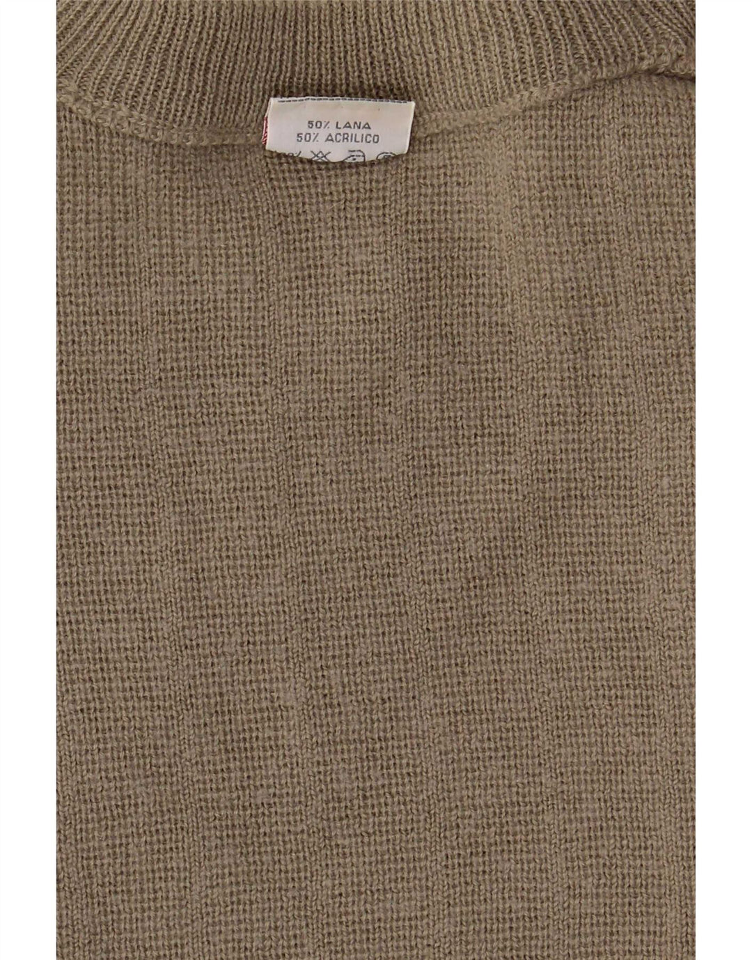 Bernardini Jersey De Cuello Redondo Hombre XL Lana Geométrica Caqui