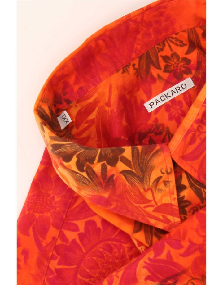 Packard Camisa de manga corta para hombre 2XL Naranja Floral