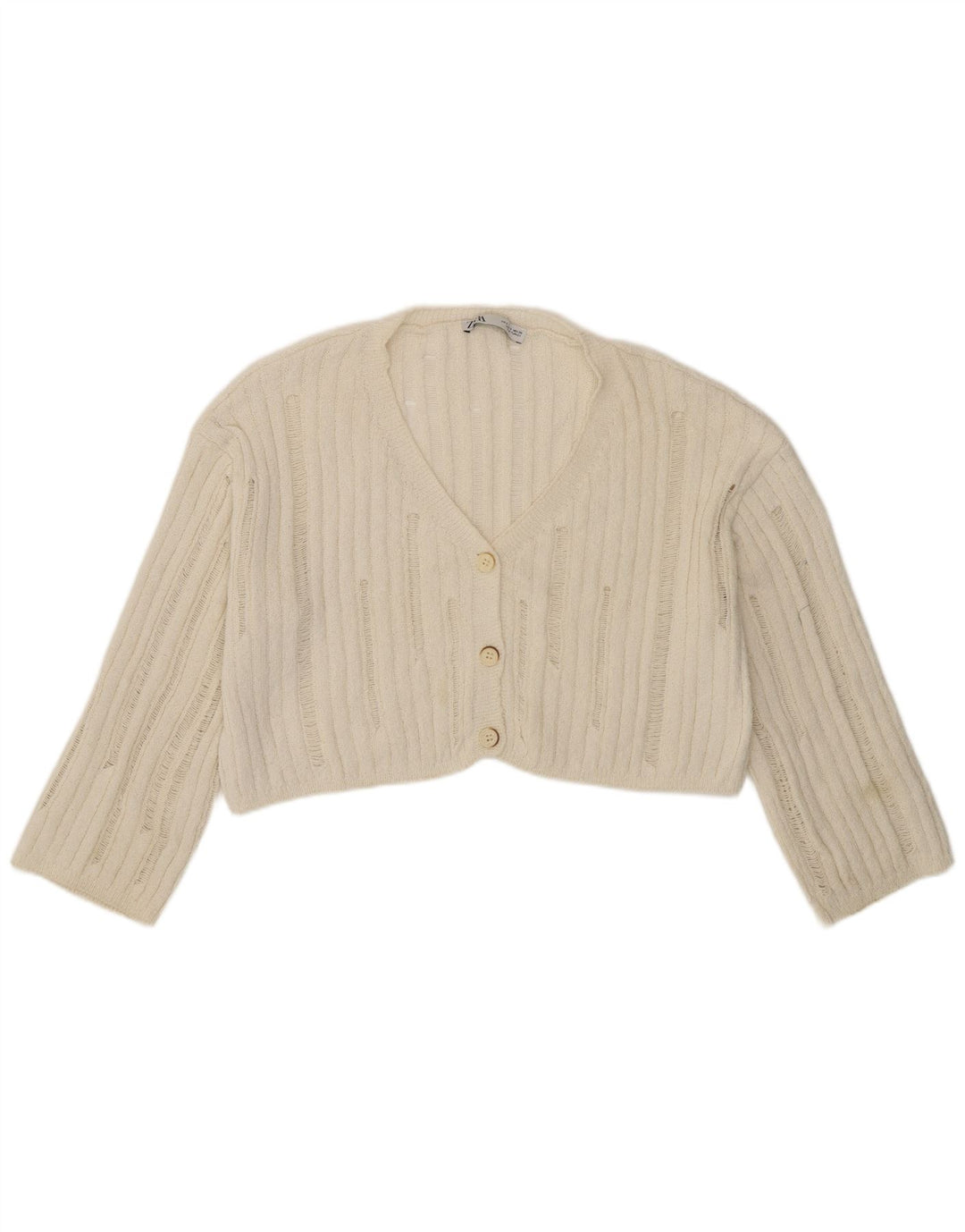 Zara Jersey Bolero Extragrande para Mujer UK 10 Small Off White