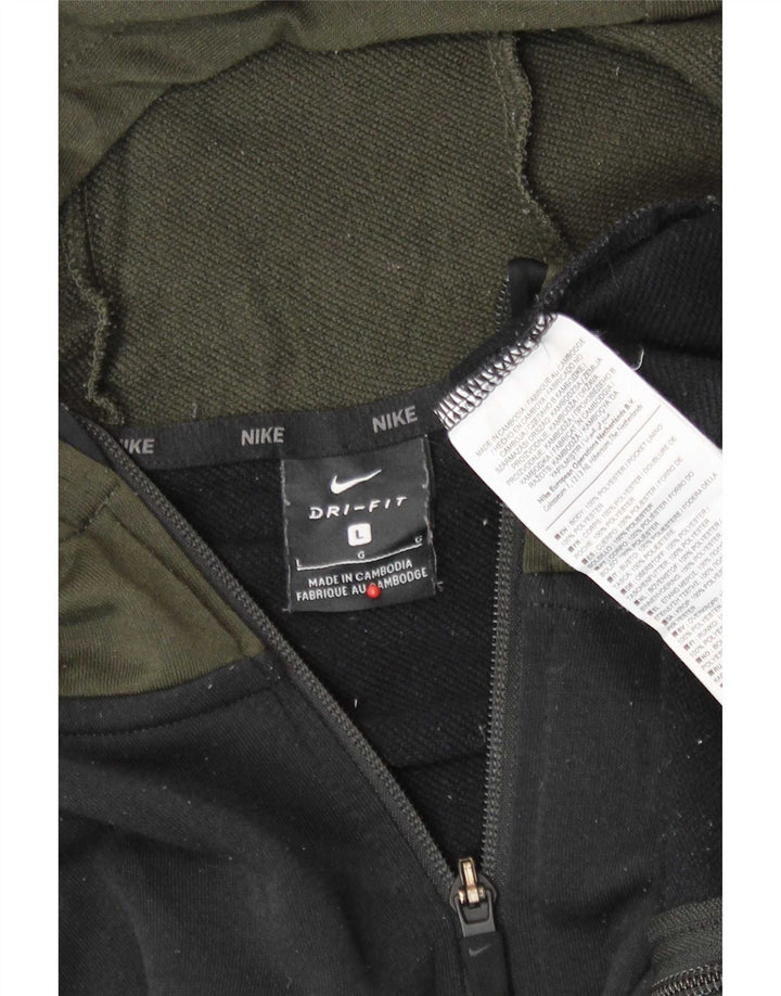 Nike - Sudadera con capucha y cremallera para hombre, talla grande, color negro, poliéster