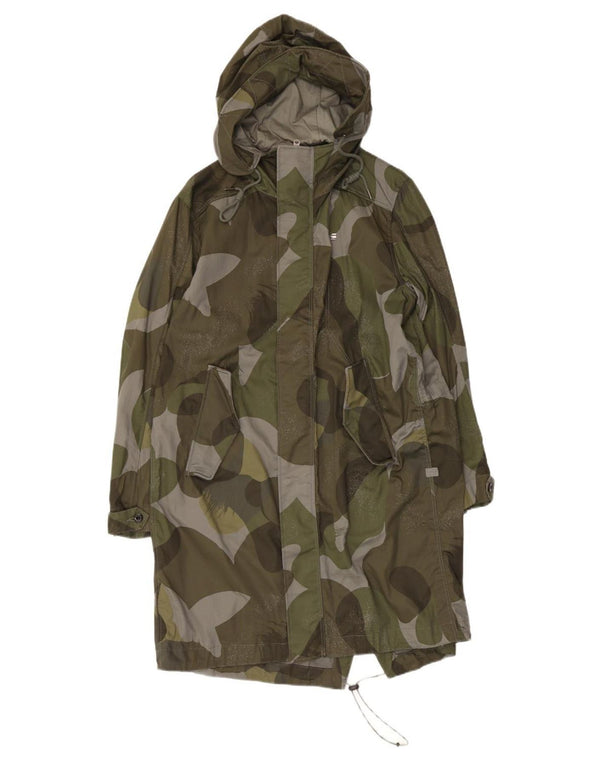 G-Star Abrigo cortavientos con capucha para hombre UK 38 Algodón de camuflaje caqui mediano