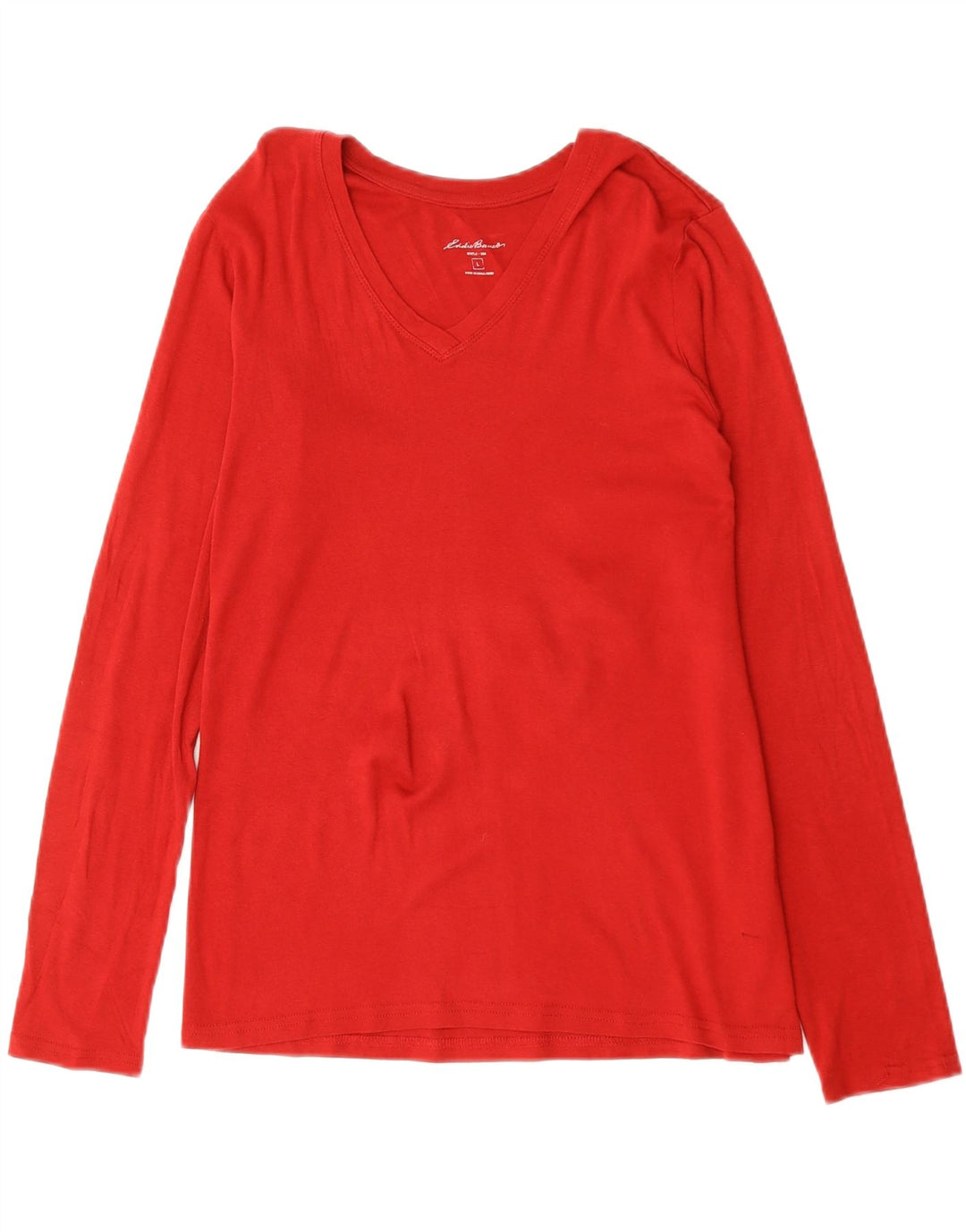 Eddie Bauer Top para mujer de manga larga UK 46 Grande Algodón rojo