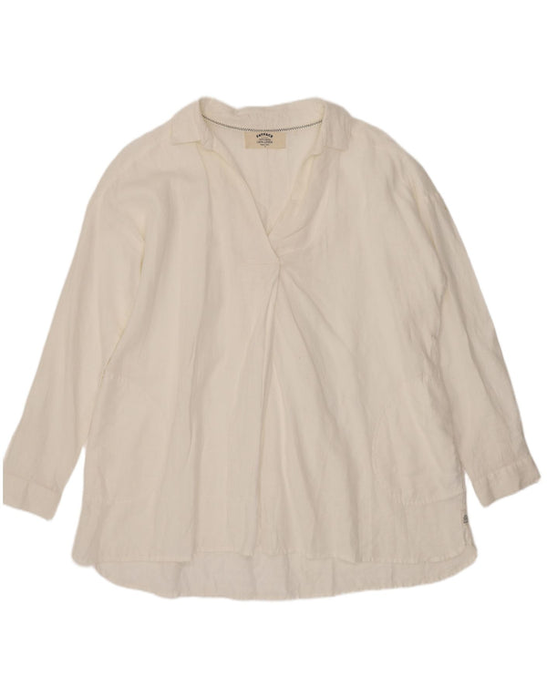 Camisa tipo pulóver holgada para mujer de Fat Face UK 40 Large White Linen