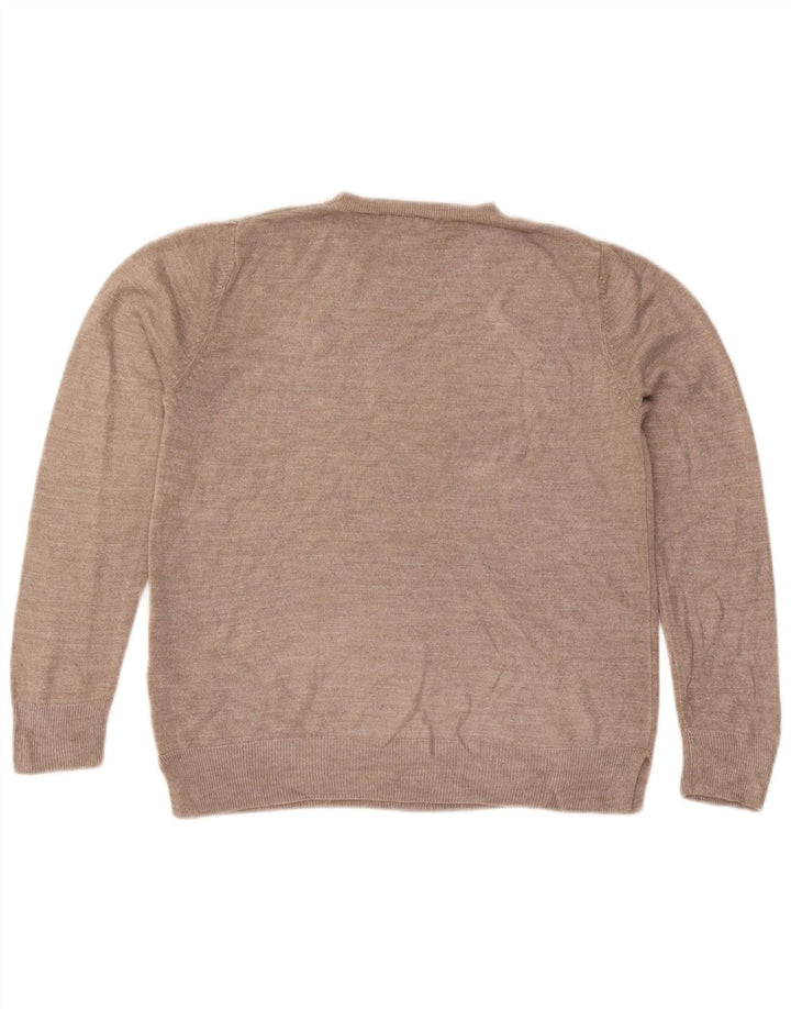 Marks & Spencer Suéter de cuello redondo para mujer UK 44 Acrílico beige medio