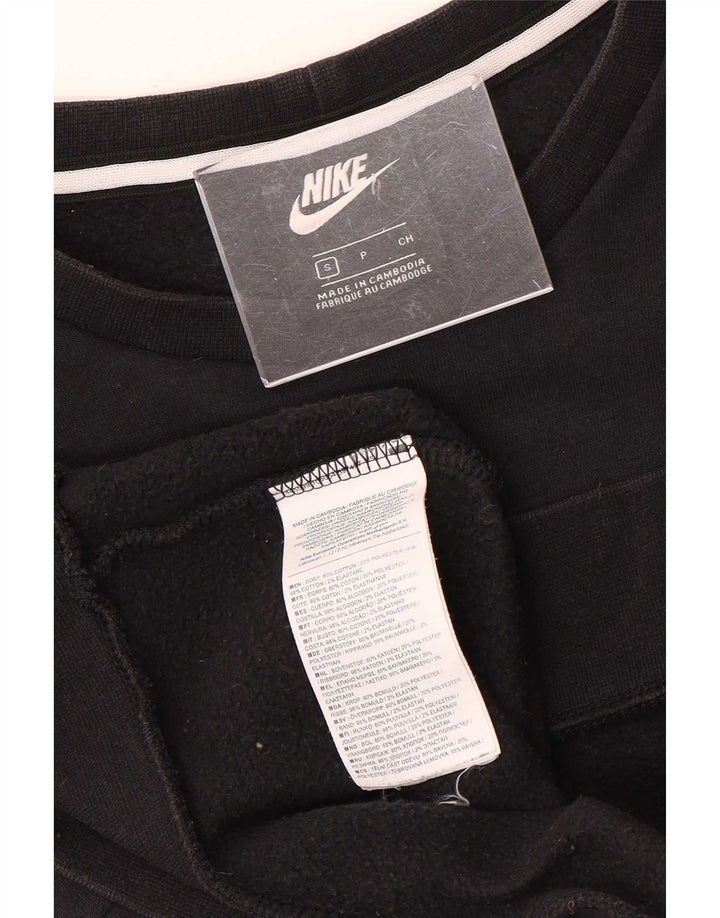 Nike Sudadera con gráfico y diseño tipo jersey de algodón color block en negro pequeño para hombre