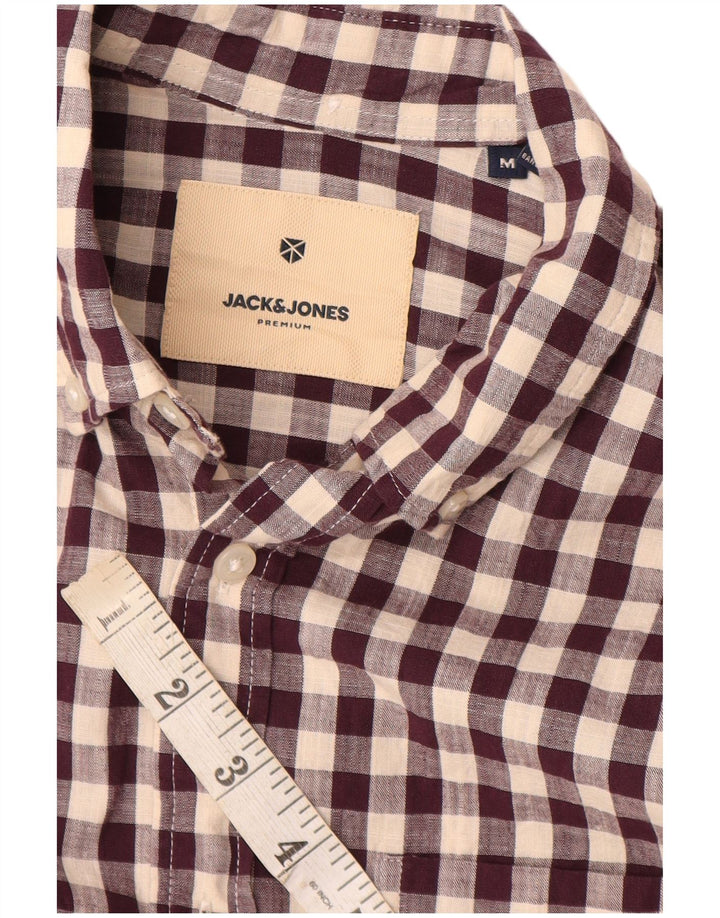 Camisa Jack & Jones Hombre Algodón Vichy Burdeos Medio