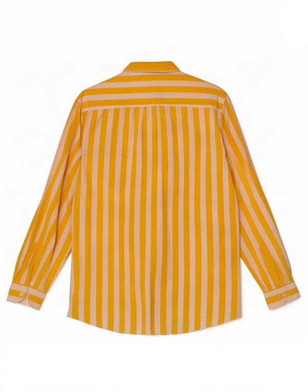 Camisa vintage para hombre grande a rayas amarillas
