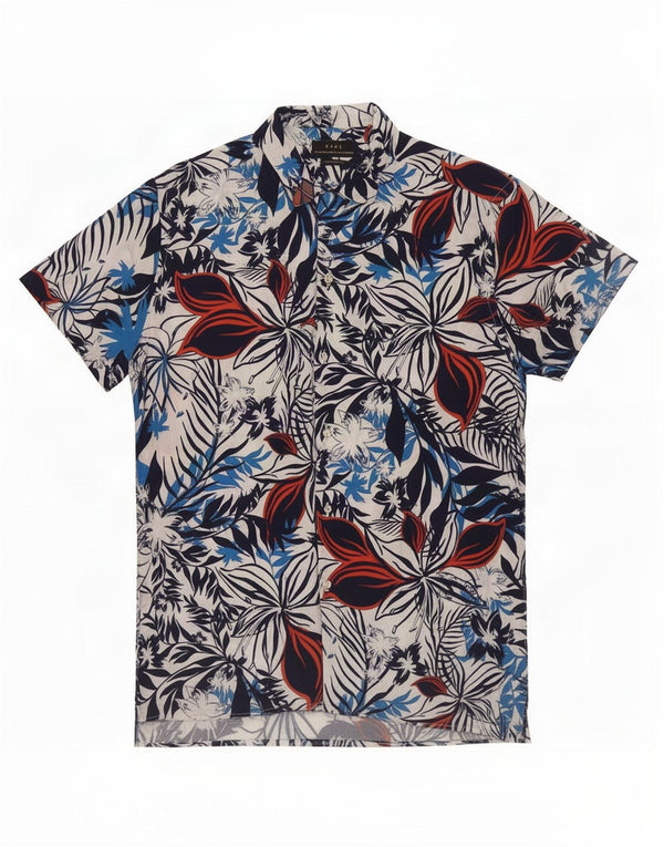 Zara Mens Short Sleeve Relaxed Fit Shirt Medium Multicoloured Floral